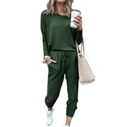 2 Piece Sport Outfit Set for Women Autumn Winter Tracksuit Set Long Sleeve Tops+Pants Joggers Loungewear