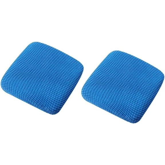 2 Piece Square Bar Stool Cover, Highly Elastic Square Stool Cover, Wrinkle Resistant Dustproof Stool Seat Cover, Washable Stool Cover 10-12.6in Sapphire-Blue