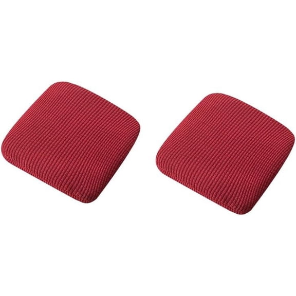 2 Piece Square Bar Stool Cover, Highly Elastic Square Stool Cover, Wrinkle Resistant Dustproof Stool Seat Cover, Washable Stool Cover 10-12.6in Wine-Red