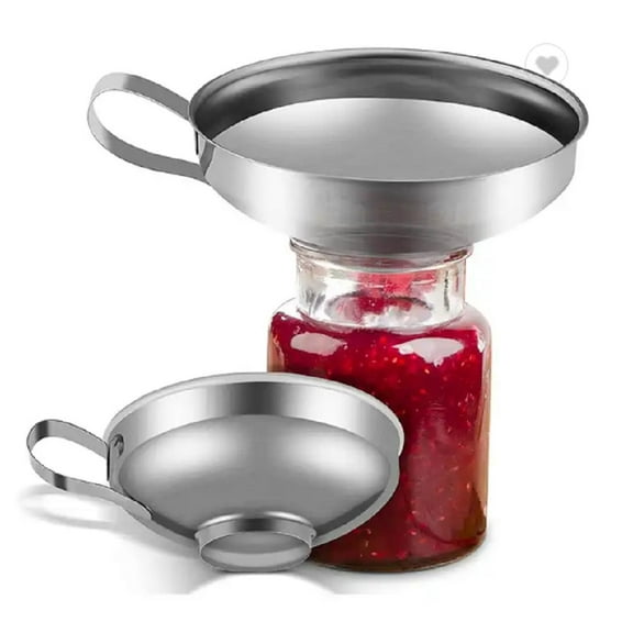 2-Piece Stainless Steel Canning Funnel Set Versatile Wide Mouth Funnels for Mason Jars, Kitchen & Preserving Use TIKA