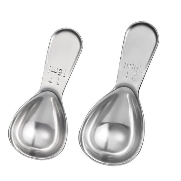 2-Piece Stainless Steel Coffee Measuring Scoop Set – Precision 30 ml & 15 ml Tablespoon Measures for Accurate Ingredient Measurement TIKA