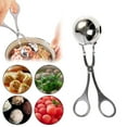 thumbnail image 1 of 2 Piece Stainless Steel Meatball Maker Set with Easy Squeeze Design Uniform Shape Maker ToolforHomemade Meatballs Fish Balls and Veggie Balls Kitchen Food Prep Utensil with Comfort Grip Handles, 1 of 8