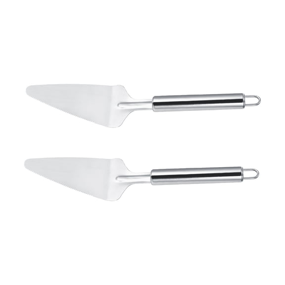 2-Piece Stainless Steel Pizza Cutter Set, Triangular Serving Shovel & Cake Slicer