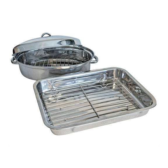 2 Piece Stainless Steel Roasting Set
