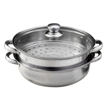 2 Piece Steamer Pot Stainless Steel Food Steam Cooking Vegetable Steaming Kitchen Cookware Steamer Saucepot Double Boiler