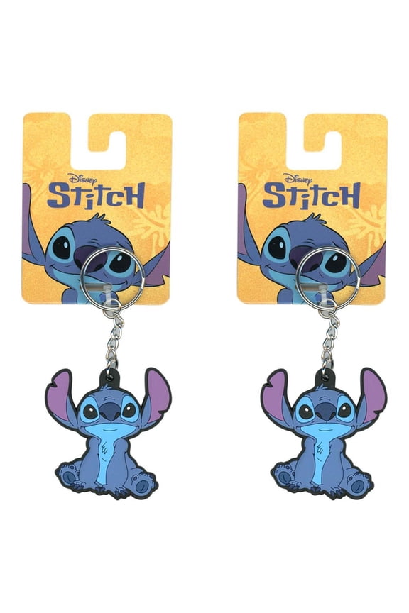 2 Piece Stitch Lasercut Rubber Bag Clip Keychain Accessory in Display
