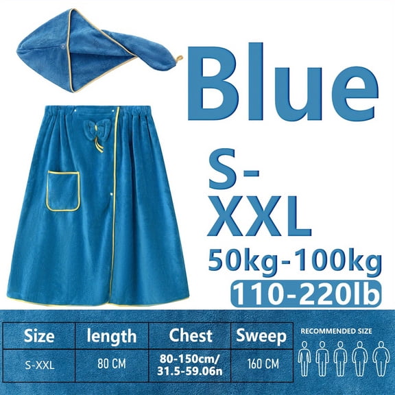 2-Piece Strapless Bath Dress Set, Coral Fleece Ultra-Absorbent Lint-Free Wrap Bath Dress & Bath Cap Set, Ideal for Home Spa, Sauna, Travel