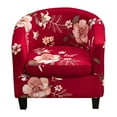 thumbnail image 1 of 2-Piece Stretch Club Chair Slipcover Printed Tub Chair Covers Armchair Cover for Living Room, 1 of 8