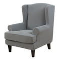 thumbnail image 1 of 2-Piece Stretch Wingback Chair Cover Elastic Wingback Armchair Slipcovers (silver gray), 1 of 7