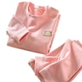 thumbnail image 1 of 2-Piece Stripe Cotton Thermal Underwear Girls Boys 𝐒nug-Fit Cotton 𝐏ajama Set Kids Long 𝐉ohns Base Layer Underwear, 1 of 9