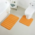 thumbnail image 1 of 2 Piece Striped Design Solid Memory Foam Bathroom Set Non-Slip, 1 of 7