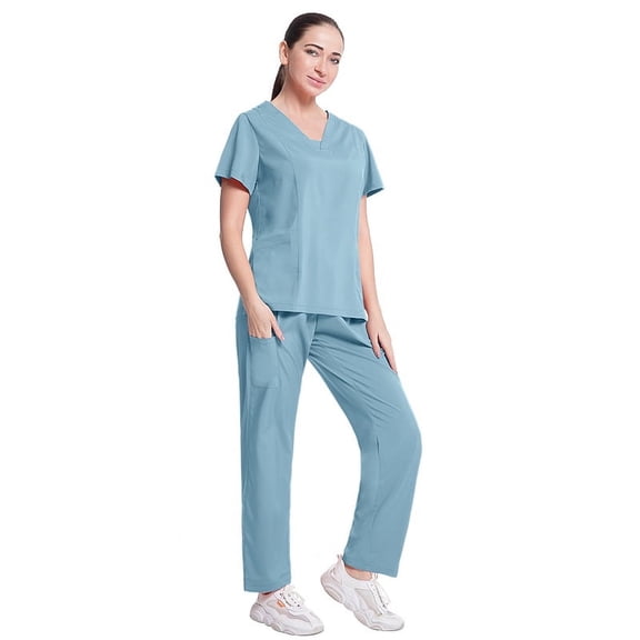 2-Piece Suit Agile & Alluring: Short Sleeve Stretch Scrub Suits for Beauty & Dental Squads!