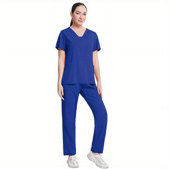 2-Piece Suit Agile & Alluring: Short Sleeve Stretch Scrub Suits for Beauty & Dental Squads!