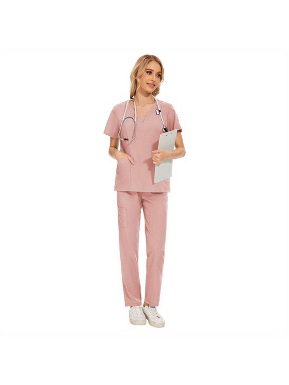 2-Piece Set Cool & Confident: Womens Quick-Dry Scrub Suits for Busy Dental Clinics!