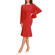 red and white women's dress White And Red Ruffled Maxi Dress with Slit