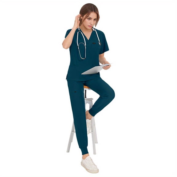 2-Piece Suit Swift & Sleek: Unisex Thin Scrub Suits for Beauty & Wellness Workers!