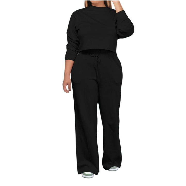 Black two piece sweatsuit sale