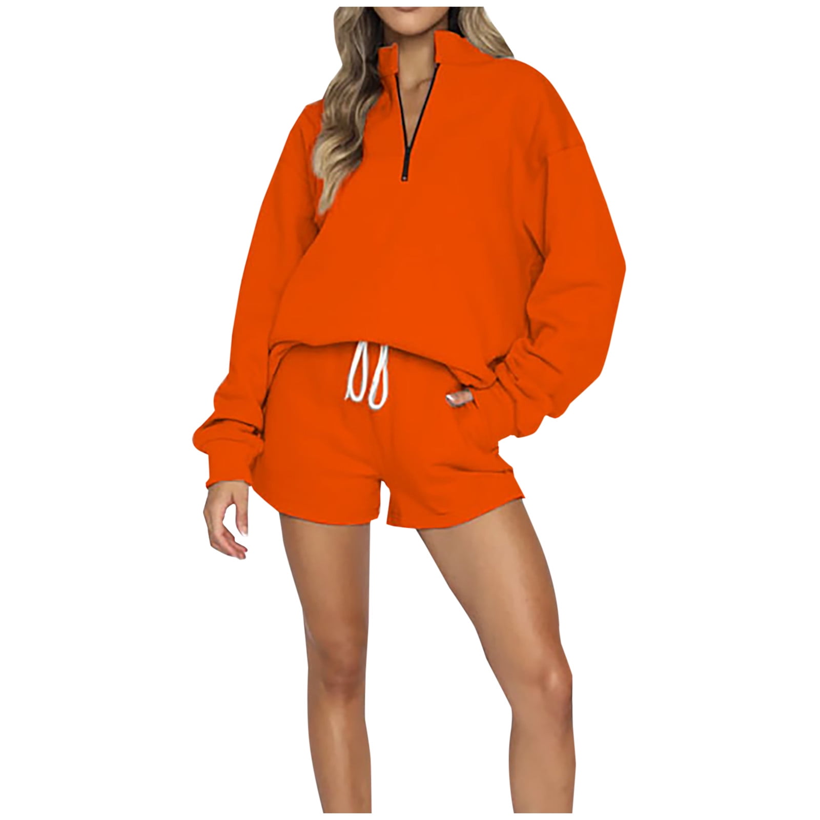 2 Piece Sweatsuit Outfits for Women Half Zip Long Sleeve Pullover
