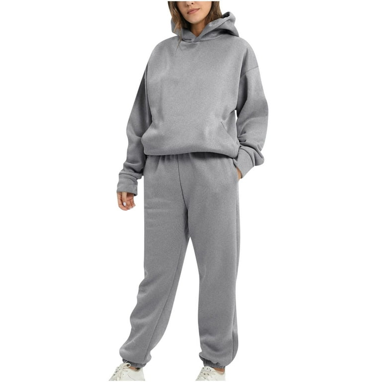 2 Piece Sweatsuit Outfits for Women Winter Thick Fleece Sherpa