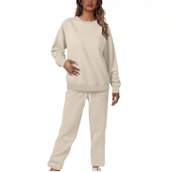 2 Piece Sweatsuits Sets for Women Crewneck Sweatshirts Lounge Fall Sweatpants Travel Joggers Tracksuits