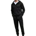 thumbnail image 1 of 2 Piece Sweatsuits for Men Long Sleeve Full Zip Tracksuits Athletic Jogging Running Gym Workout Casual Outfits Black,XL, 1 of 6