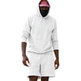 thumbnail image 1 of 2 Piece Sweatsuits for Men Outfits Sets Loose Plain Hoodie and Shorts Sportswear Casual Fall Sweat Suit (S, White), 1 of 6