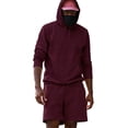 thumbnail image 1 of 2 Piece Sweatsuits for Men Outfits Sets Loose Plain Hoodie and Shorts Sportswear Casual Fall Sweat Suit (XS, Wine), 1 of 6