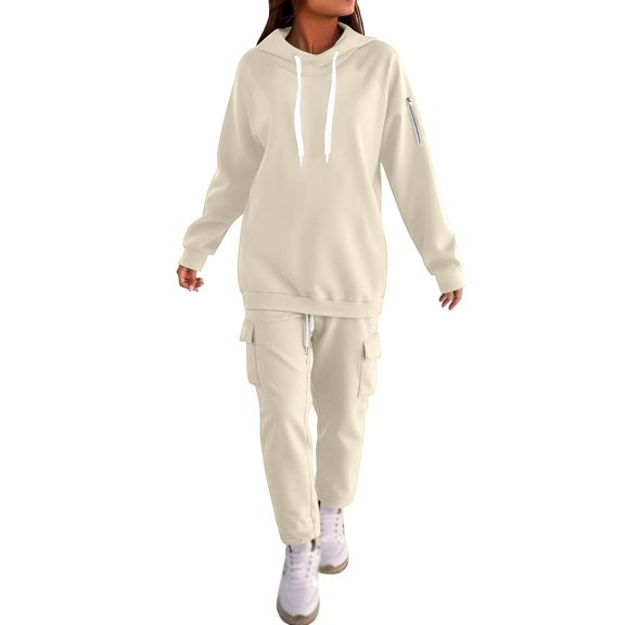2 Piece Sweatsuits for Women - Long Sleeve Hoodie With Sweatpants Matching Sweat Sets for Women Jogger Sets for Women