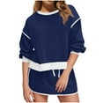 thumbnail image 1 of 2 Piece Sweatsuits for Womens Skirt Set Long Sleeve Sweatshirts Skirted Skorts Tennis Casual Matching Set Tracksuit, M, 1 of 6