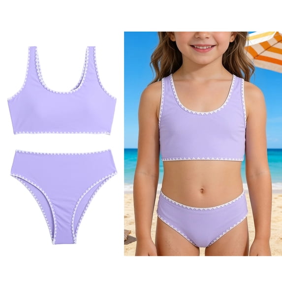 2 Piece Swimsuit for Girls Quick Dry Girls Bikinis with Chest Pad Tween Girl Bathing Suits 10-11 Years