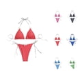 thumbnail image 1 of 2 Piece Swimsuit for Women Gingham Bikini Set Triangle Bow Front Womens Bathing Suits High Waist, 1 of 6