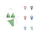 thumbnail image 1 of 2 Piece Swimsuit for Women Gingham Bikini Set Triangle Bow Front Womens Bathing Suits High Waist, 1 of 7