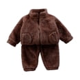 thumbnail image 1 of 2 Piece Toddler Boys Girls' Winter Fleece 𝐏a𝐣amas Set Fuzzy Fleece Matching 𝐒leepwear 𝐋ounge𝐰ear Top+Pants Outfit, 1 of 3