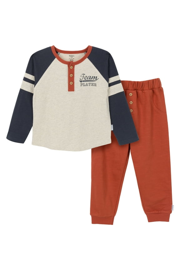 2-Piece Toddler Boys Indigo Top & Joggers