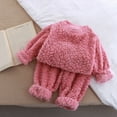 thumbnail image 1 of 2 Piece Toddler Kids Boys Girls' Winter Pyjama Set Warm Flannel Sleepwear Set Tops Pants Outfits Soft Pyjamas Outfits Pink 18-24 Months, 1 of 7