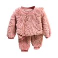 thumbnail image 1 of 2 Piece Toddler Kids Boys Girls' Winter Pyjama Set Warm Flannel Sleepwear Set Tops Pants Outfits Soft Pyjamas Outfits teen boy clothes 14-16, 1 of 7