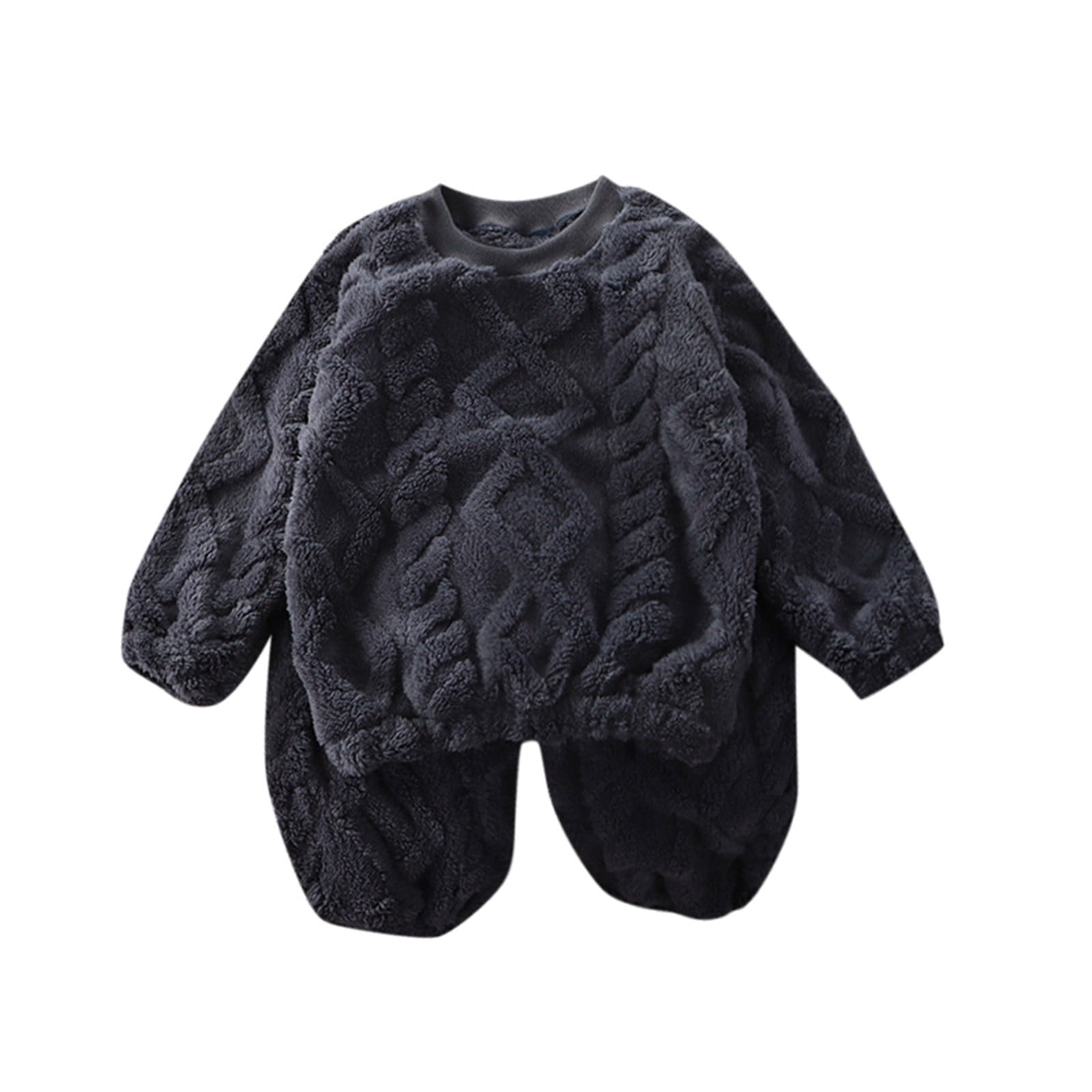 2 Piece Toddler Kids Girls Sets Winter Fleece Pyjama Set Warm Flannel ...