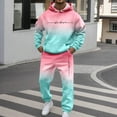 thumbnail image 1 of 2 Piece TrackSuits Set Mens Hoodies and Sweatpants Sets Jogging Workout Casual Sweat Suits Spring Light Pink XXL, 1 of 5