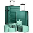 thumbnail image 1 of 2 Piece Travel Luggage Sets (20"&28") Hardside Suitcase with 7PC Organizer Bags,Green, 1 of 11