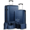 thumbnail image 1 of 2 Piece Travel Luggage Sets (20"&28") Hardside Suitcase with 7PC Organizer Bags,Navy, 1 of 11