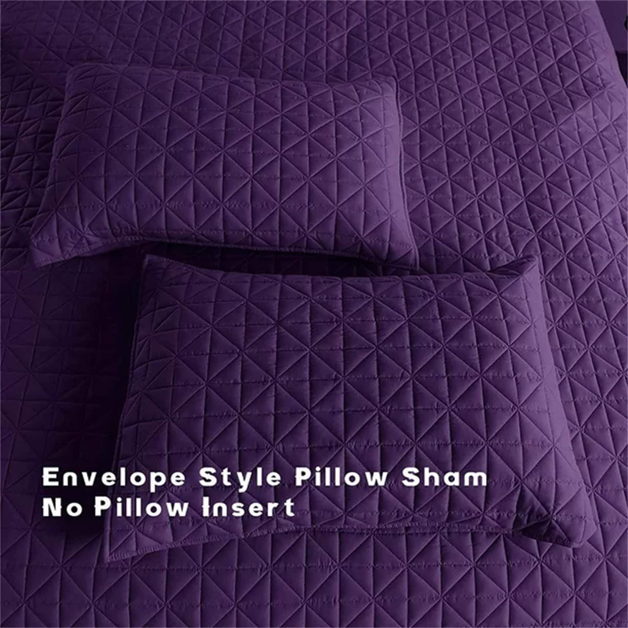 Purple Twin Reversible Microfiber Quilt Set