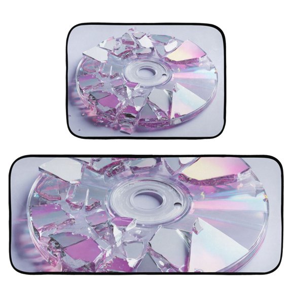 2-Piece Ultra Soft Absorbent Floor Mats With Anti-Skid Backing For Kitchen Bathroom Laundry Room Broken and Damaged