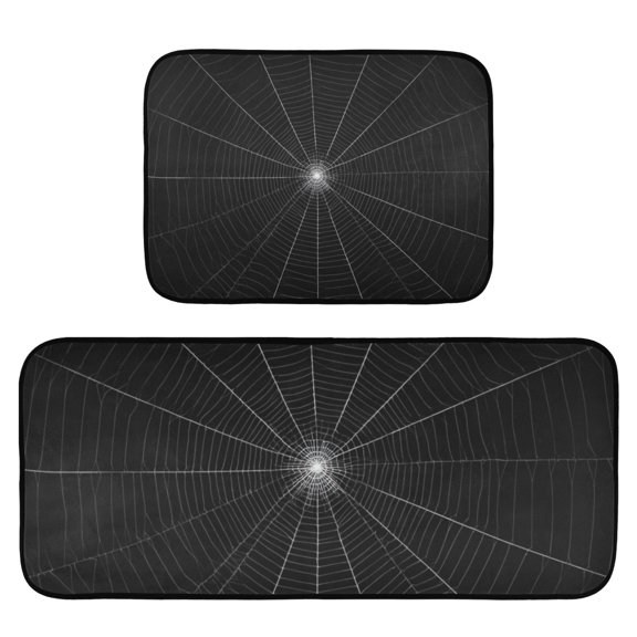 2-Piece Ultra Soft Absorbent Floor Mats With Anti-Skid Backing For Kitchen Bathroom Laundry Room Grid