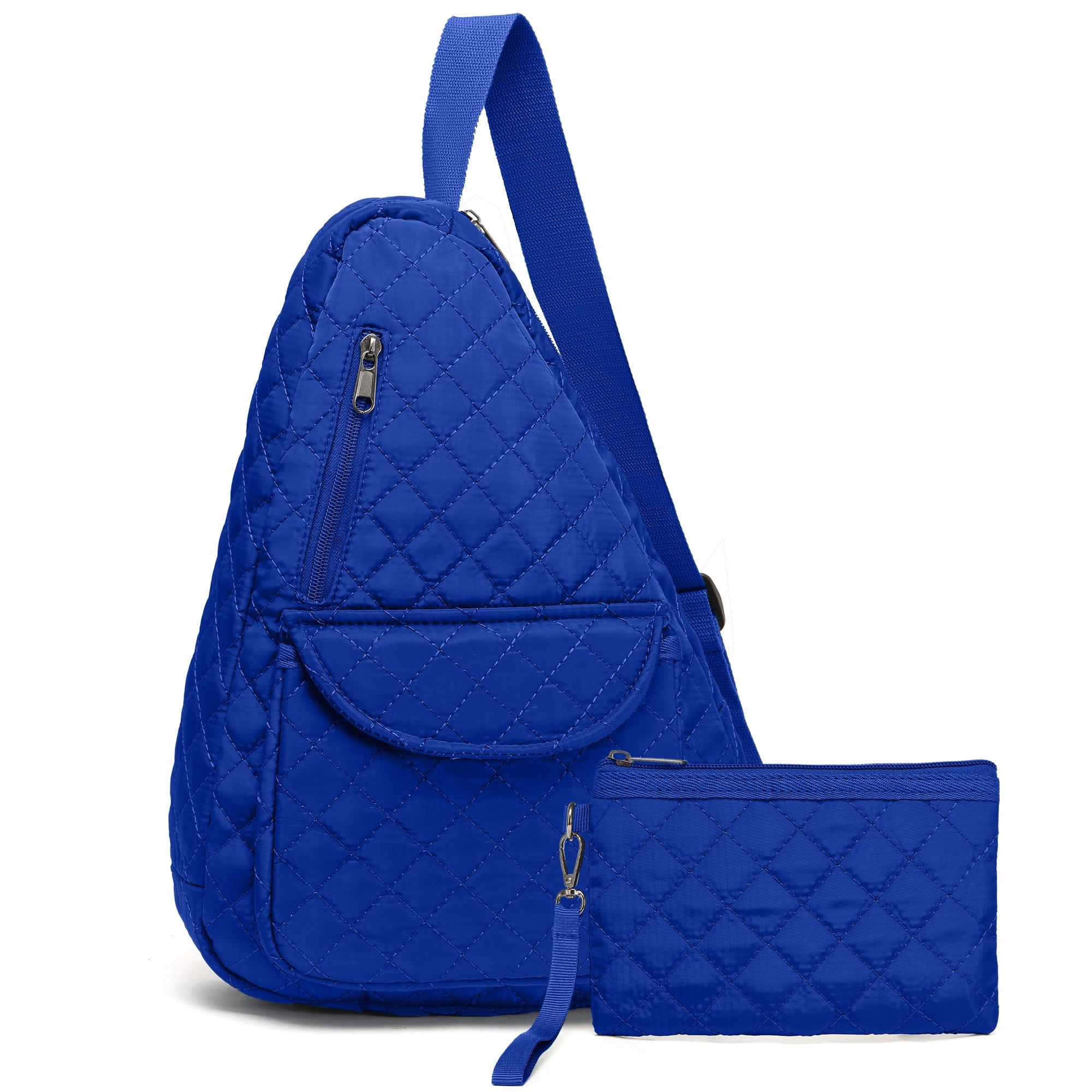 2-Piece Unisex Quilted Nylon Sling Bag Set – Large-Capacity Crossbody Bags with Chest & Shoulder Wear Options, Ideal for Travel, Hiking, Work & Commute
