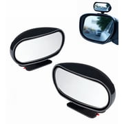 2-Piece Universal Blind Spot Mirror - 360  Rotatable HD Glass Convex Rear View Mirror - Wide Angle Auxiliary Mirror for Car, SUV, Truck & Driving Instructors - Easy Adhesive Installation