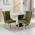 thumbnail image 1 of 2 Piece Upholstered Dining Chairs with High Tufted Back, Modern Comfy Kitchen Chairs with Nailhead Trim, Accent Side Chairs for Dining Room, Kitchen, Living Room, Olive Green, 1 of 9