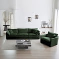 thumbnail image 1 of Modern 2-Piece Upholstered Sofa Set, 1+3 Seat Green Chenille, 220×80×75cm, 1 of 19