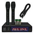 thumbnail image 1 of 2-Piece VHF Wireless Microphone System - Dual Channel Receiver & Handheld Mics (210-270MHz, 30m Range) w/AC Power, 1 of 15
