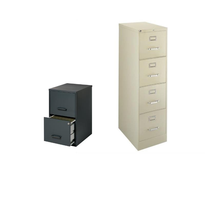 2 Piece Value Pack 4 Drawer in Putty and Black 2 Drawer Filing Cabinet - image 1 of 3