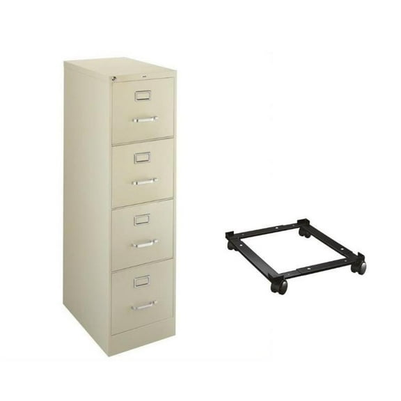 2 Piece Vertical Letter File Cabinet and Adjustable Mobile File Caddy